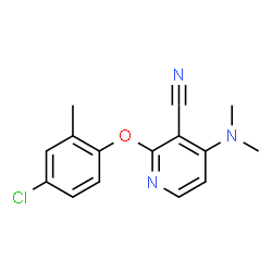 ChemSpider 2D Image | 2-(4-Chloro-2-methylphenoxy)-4-(dimethylamino)nicotinonitrile | C15H14ClN3O