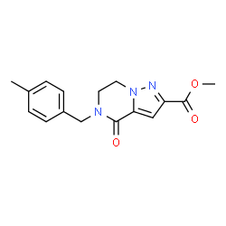 ChemSpider 2D Image | Methyl 5-(4-methylbenzyl)-4-oxo-4,5,6,7-tetrahydropyrazolo[1,5-a]pyrazine-2-carboxylate | C16H17N3O3