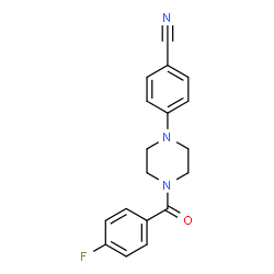 ChemSpider 2D Image | 4-[4-(4-Fluorobenzoyl)-1-piperazinyl]benzonitrile | C18H16FN3O
