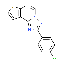 ChemSpider 2D Image | 2-(4-Chlorophenyl)thieno[3,2-e][1,2,4]triazolo[1,5-c]pyrimidine | C13H7ClN4S