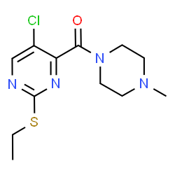 ChemSpider 2D Image | [5-Chloro-2-(ethylsulfanyl)-4-pyrimidinyl](4-methyl-1-piperazinyl)methanone | C12H17ClN4OS