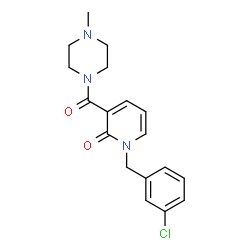 ChemSpider 2D Image | 1-(3-Chlorobenzyl)-3-[(4-methyl-1-piperazinyl)carbonyl]-2(1H)-pyridinone | C18H20ClN3O2