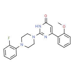 ChemSpider 2D Image | 4-pyrimidinol, 2-[4-(2-fluorophenyl)-1-piperazinyl]-6-(2-methoxyphenyl)- | C21H21FN4O2