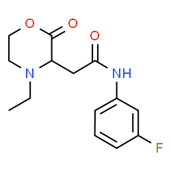 ChemSpider 2D Image | 2-(4-Ethyl-2-oxo-3-morpholinyl)-N-(3-fluorophenyl)acetamide | C14H17FN2O3