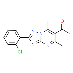 ChemSpider 2D Image | 1-[2-(2-Chlorophenyl)-5,7-dimethyl[1,2,4]triazolo[1,5-a]pyrimidin-6-yl]ethanone | C15H13ClN4O