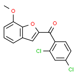 ChemSpider 2D Image | (2,4-Dichlorophenyl)(7-methoxy-1-benzofuran-2-yl)methanone | C16H10Cl2O3