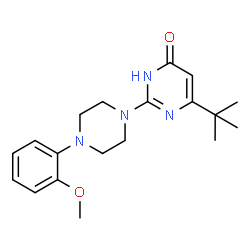 ChemSpider 2D Image | 2-[4-(2-Methoxyphenyl)-1-piperazinyl]-6-(2-methyl-2-propanyl)-4(1H)-pyrimidinone | C19H26N4O2