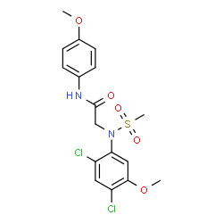 ChemSpider 2D Image | N~2~-(2,4-Dichloro-5-methoxyphenyl)-N-(4-methoxyphenyl)-N~2~-(methylsulfonyl)glycinamide | C17H18Cl2N2O5S