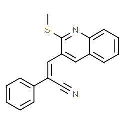 ChemSpider 2D Image | (2Z)-3-[2-(Methylsulfanyl)-3-quinolinyl]-2-phenylacrylonitrile | C19H14N2S