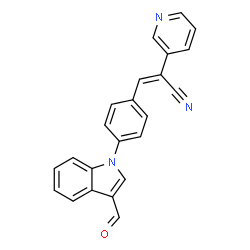 ChemSpider 2D Image | (2Z)-3-[4-(3-Formyl-1H-indol-1-yl)phenyl]-2-(3-pyridinyl)acrylonitrile | C23H15N3O