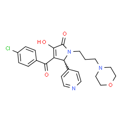 ChemSpider 2D Image | 4-(4-Chlorobenzoyl)-3-hydroxy-1-[3-(4-morpholinyl)propyl]-5-(4-pyridinyl)-1,5-dihydro-2H-pyrrol-2-one | C23H24ClN3O4
