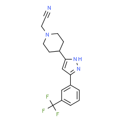 ChemSpider 2D Image | (4-{3-[3-(Trifluoromethyl)phenyl]-1H-pyrazol-5-yl}-1-piperidinyl)acetonitrile | C17H17F3N4