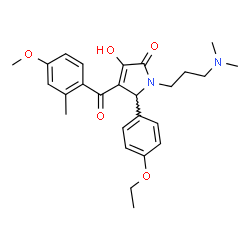 ChemSpider 2D Image | 1-[3-(Dimethylamino)propyl]-5-(4-ethoxyphenyl)-3-hydroxy-4-(4-methoxy-2-methylbenzoyl)-1,5-dihydro-2H-pyrrol-2-one | C26H32N2O5