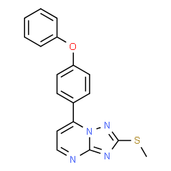 ChemSpider 2D Image | 2-(Methylsulfanyl)-7-(4-phenoxyphenyl)[1,2,4]triazolo[1,5-a]pyrimidine | C18H14N4OS