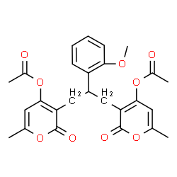 ChemSpider 2D Image | [2-(2-Methoxyphenyl)-1,3-propanediyl]bis(6-methyl-2-oxo-2H-pyran-3,4-diyl) diacetate | C26H26O9