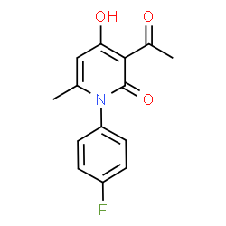 ChemSpider 2D Image | 3-Acetyl-1-(4-fluorophenyl)-4-hydroxy-6-methyl-2(1H)-pyridinone | C14H12FNO3