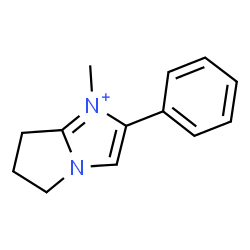 ChemSpider 2D Image | 1-Methyl-2-phenyl-6,7-dihydro-5H-pyrrolo[1,2-a]imidazol-1-ium | C13H15N2