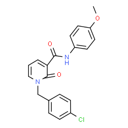 ChemSpider 2D Image | 1-(4-Chlorobenzyl)-N-(4-methoxyphenyl)-2-oxo-1,2-dihydro-3-pyridinecarboxamide | C20H17ClN2O3