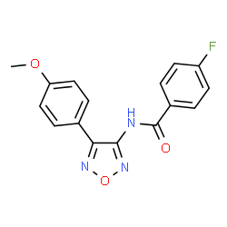 ChemSpider 2D Image | 4-Fluoro-N-[4-(4-methoxyphenyl)-1,2,5-oxadiazol-3-yl]benzamide | C16H12FN3O3