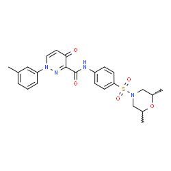 ChemSpider 2D Image | N-{4-[(2,6-Dimethyl-4-morpholinyl)sulfonyl]phenyl}-1-(3-methylphenyl)-4-oxo-1,4-dihydro-3-pyridazinecarboxamide | C24H26N4O5S