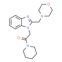 ChemSpider 2D Image | 2-[2-(4-Morpholinylmethyl)-1H-benzimidazol-1-yl]-1-(1-piperidinyl)ethanone | C19H26N4O2