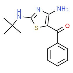 ChemSpider 2D Image | {4-Amino-2-[(2-methyl-2-propanyl)amino]-1,3-thiazol-5-yl}(phenyl)methanone | C14H17N3OS