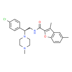 ChemSpider 2D Image | N-[2-(4-Chlorophenyl)-2-(4-methyl-1-piperazinyl)ethyl]-3,5-dimethyl-1-benzofuran-2-carboxamide | C24H28ClN3O2