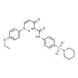 ChemSpider 2D Image | 1-(4-Ethoxyphenyl)-4-oxo-N-[4-(1-piperidinylsulfonyl)phenyl]-1,4-dihydro-3-pyridazinecarboxamide | C24H26N4O5S