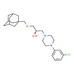 ChemSpider 2D Image | 1-(Adamantan-1-ylmethoxy)-3-[4-(3-chlorophenyl)-1-piperazinyl]-2-propanol | C24H35ClN2O2