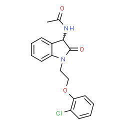 ChemSpider 2D Image | N-{1-[2-(2-Chlorophenoxy)ethyl]-2-oxo-2,3-dihydro-1H-indol-3-yl}acetamide | C18H17ClN2O3