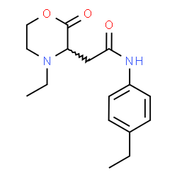 ChemSpider 2D Image | 2-(4-Ethyl-2-oxo-3-morpholinyl)-N-(4-ethylphenyl)acetamide | C16H22N2O3