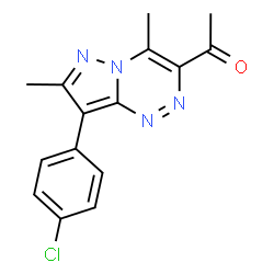 ChemSpider 2D Image | 1-[8-(4-Chlorophenyl)-4,7-dimethylpyrazolo[5,1-c][1,2,4]triazin-3-yl]ethanone | C15H13ClN4O