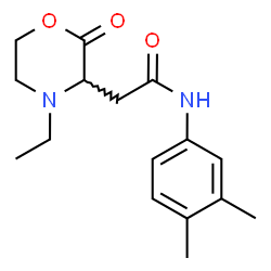 ChemSpider 2D Image | N-(3,4-Dimethylphenyl)-2-(4-ethyl-2-oxo-3-morpholinyl)acetamide | C16H22N2O3