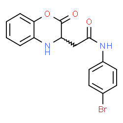 ChemSpider 2D Image | N-(4-Bromophenyl)-2-(2-oxo-3,4-dihydro-2H-1,4-benzoxazin-3-yl)acetamide | C16H13BrN2O3