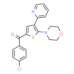 ChemSpider 2D Image | (4-Chlorophenyl)[5-(4-morpholinyl)-4-(2-pyridinyl)-2-thienyl]methanone | C20H17ClN2O2S