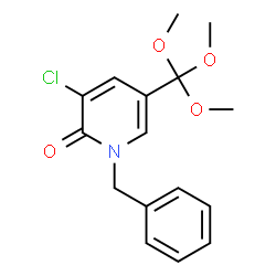 ChemSpider 2D Image | 1-Benzyl-3-chloro-5-(trimethoxymethyl)-2(1H)-pyridinone | C16H18ClNO4
