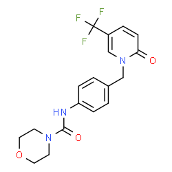 ChemSpider 2D Image | N-(4-{[2-Oxo-5-(trifluoromethyl)-1(2H)-pyridinyl]methyl}phenyl)-4-morpholinecarboxamide | C18H18F3N3O3