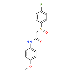 ChemSpider 2D Image | 2-[(4-Fluorophenyl)sulfinyl]-N-(4-methoxyphenyl)acetamide | C15H14FNO3S