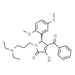ChemSpider 2D Image | 4-Benzoyl-1-[3-(diethylamino)propyl]-5-(2,5-dimethoxyphenyl)-3-hydroxy-1,5-dihydro-2H-pyrrol-2-one | C26H32N2O5