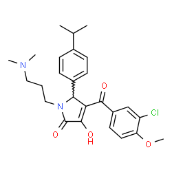 ChemSpider 2D Image | 4-(3-Chloro-4-methoxybenzoyl)-1-[3-(dimethylamino)propyl]-3-hydroxy-5-(4-isopropylphenyl)-1,5-dihydro-2H-pyrrol-2-one | C26H31ClN2O4