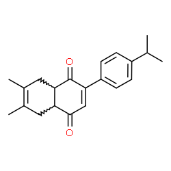 ChemSpider 2D Image | 2-(4-Isopropylphenyl)-6,7-dimethyl-4a,5,8,8a-tetrahydro-1,4-naphthalenedione | C21H24O2