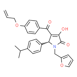 ChemSpider 2D Image | 4-[4-(Allyloxy)benzoyl]-1-(2-furylmethyl)-3-hydroxy-5-(4-isopropylphenyl)-1,5-dihydro-2H-pyrrol-2-one | C28H27NO5