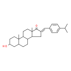 ChemSpider 2D Image | (16E)-3-Hydroxy-16-(4-isopropylbenzylidene)androstan-17-one | C29H40O2