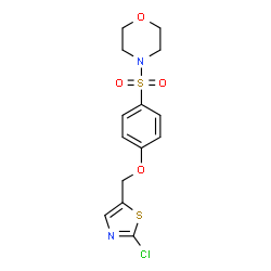 ChemSpider 2D Image | 4-({4-[(2-Chloro-1,3-thiazol-5-yl)methoxy]phenyl}sulfonyl)morpholine | C14H15ClN2O4S2