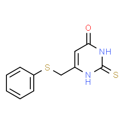 ChemSpider 2D Image | 6-[(phenylsulfanyl)methyl]-2-sulfanylpyrimidin-4-ol | C11H10N2OS2