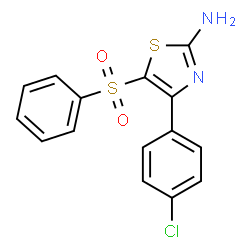 ChemSpider 2D Image | 4-(4-Chlorophenyl)-5-(phenylsulfonyl)-2-thiazolamine | C15H11ClN2O2S2