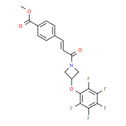 ChemSpider 2D Image | Methyl 4-{(1E)-3-oxo-3-[3-(pentafluorophenoxy)-1-azetidinyl]-1-propen-1-yl}benzoate | C20H14F5NO4