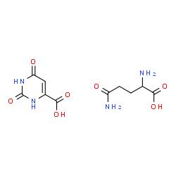 ChemSpider 2D Image | 2,6-Dioxo-1,2,3,6-tetrahydro-4-pyrimidinecarboxylic acid - glutamine (1:1) | C10H14N4O7