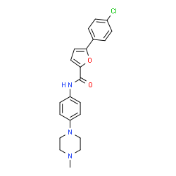 ChemSpider 2D Image | 5-(4-Chlorophenyl)-N-[4-(4-methyl-1-piperazinyl)phenyl]-2-furamide | C22H22ClN3O2