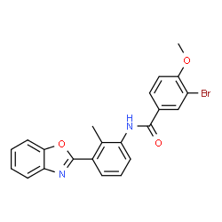 ChemSpider 2D Image | N-[3-(1,3-Benzoxazol-2-yl)-2-methylphenyl]-3-bromo-4-methoxybenzamide | C22H17BrN2O3